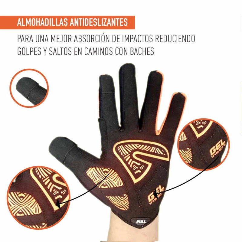 GUANTES DE CICLISMO LARGOS TOUCH ON WHEELS NUEVOS - 6