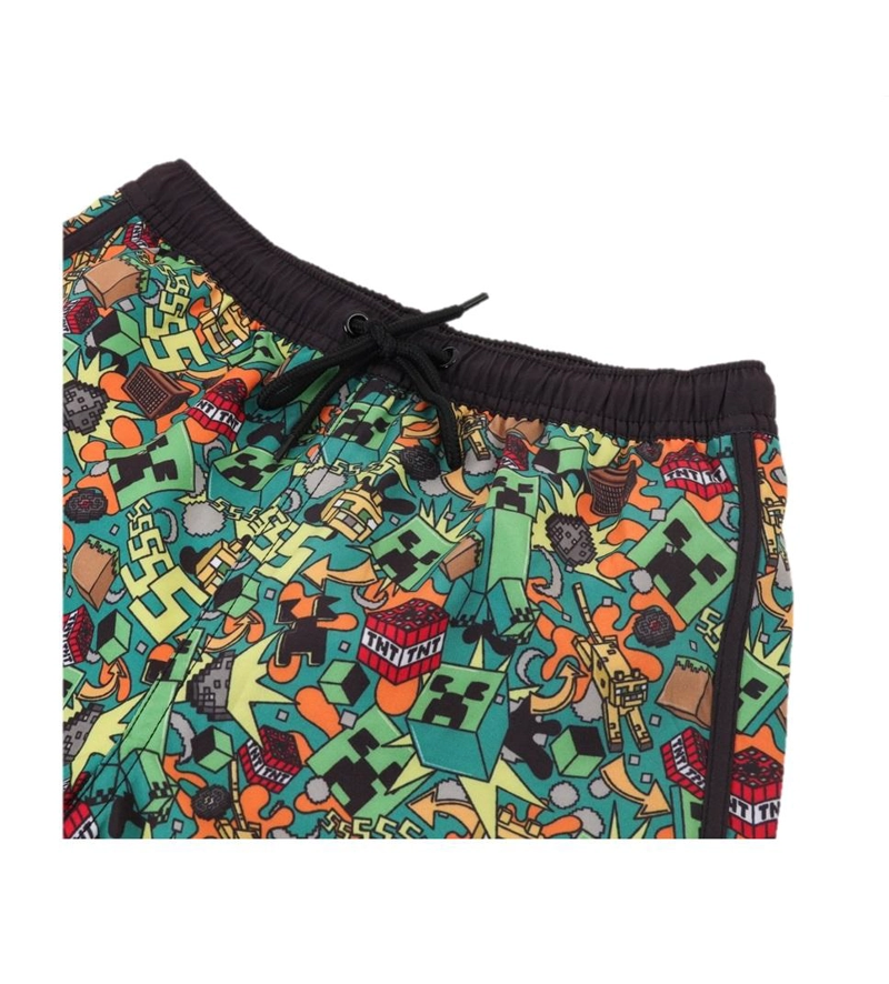 TRAJE BAÑO SHORT INFANTIL DISEÑOS MINECRAFT THE BRANDS - NEGRO - 16 - 3