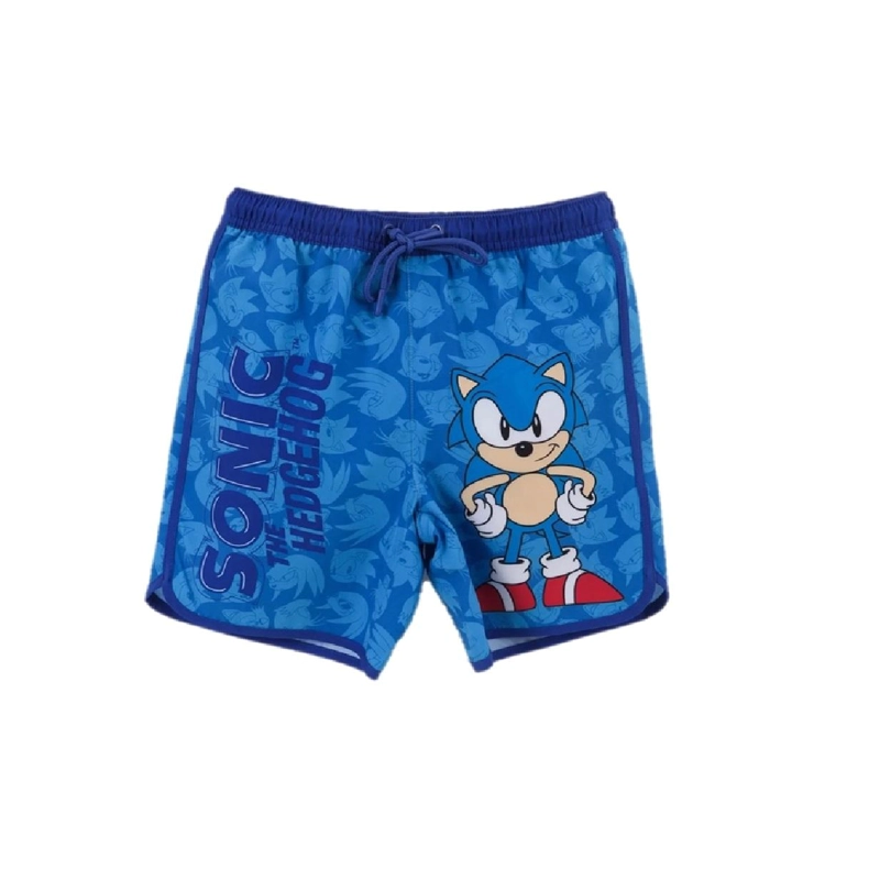TRAJE BAÑO SHORT INFANTIL SONIC DISEÑOS THE BRANDS - AZUL - 4 - 1