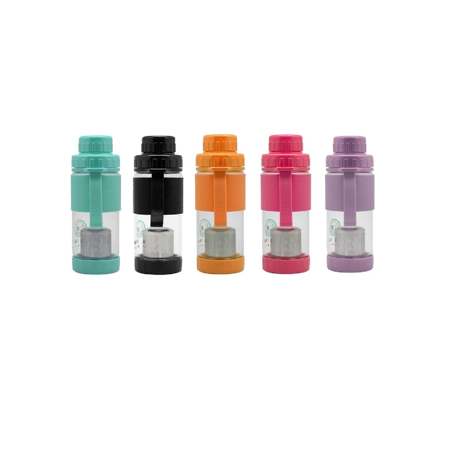 BOTELLA VIDRIO C/INFUSOR 410ML COLORES NUEVA & ORIGINAL KEEP - MORADO - TAMAÑO UNICO - 4