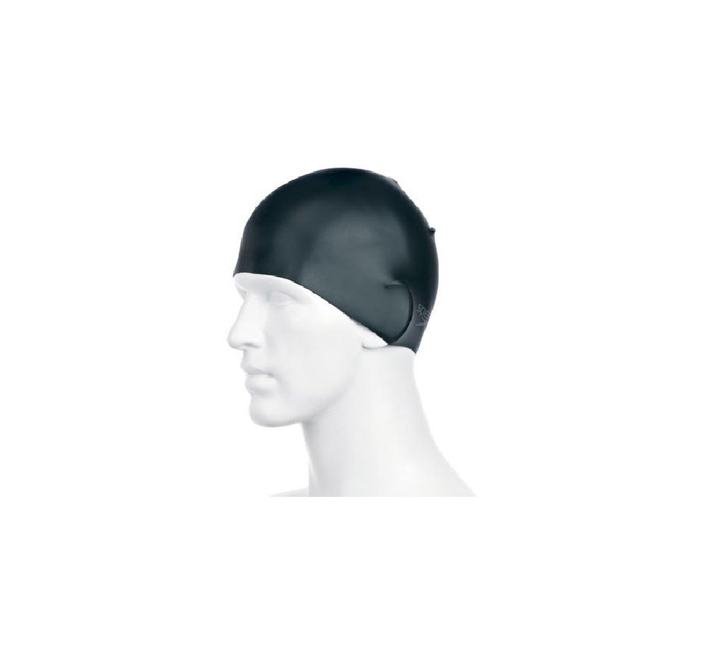 GORRA NATACION SILICONA PLAIN FLAT COLORES SPEEDO - NEGRO - TAMAÑO UNICO - 3
