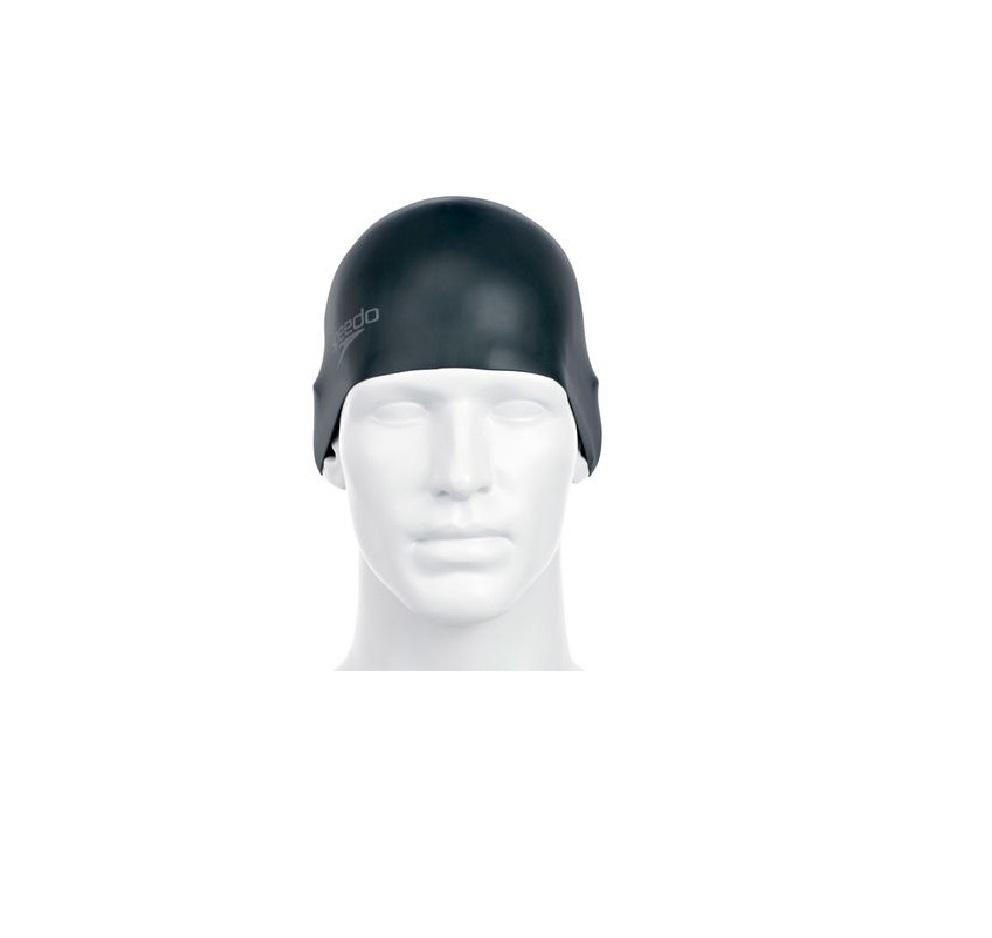 GORRA NATACION SILICONA PLAIN FLAT COLORES SPEEDO - NEGRO - TAMAÑO UNICO - 4