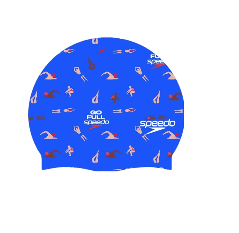 GORRA NATACION PRINTED GO FULL DISEÑOS SPEEDO - AZUL - TAMAÑO UNICO - 1