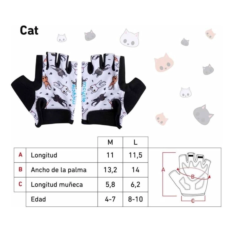 GUANTES DE CICLISMO INFANTIL CORTOS MCYCLE NUEVOS - 3