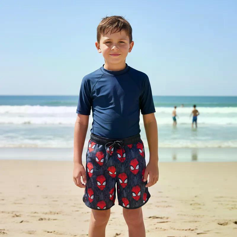 TRAJE BAÑO SHORT INFANTIL SPIDERMAN THE BRANDS - ROJO - 8 - 3