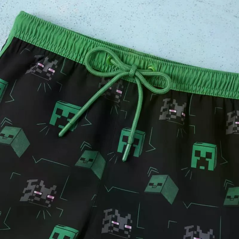 TRAJE BAÑO SHORT INFANTIL MINECRAFT THE BRANDS - NEGRO - 14 - 4
