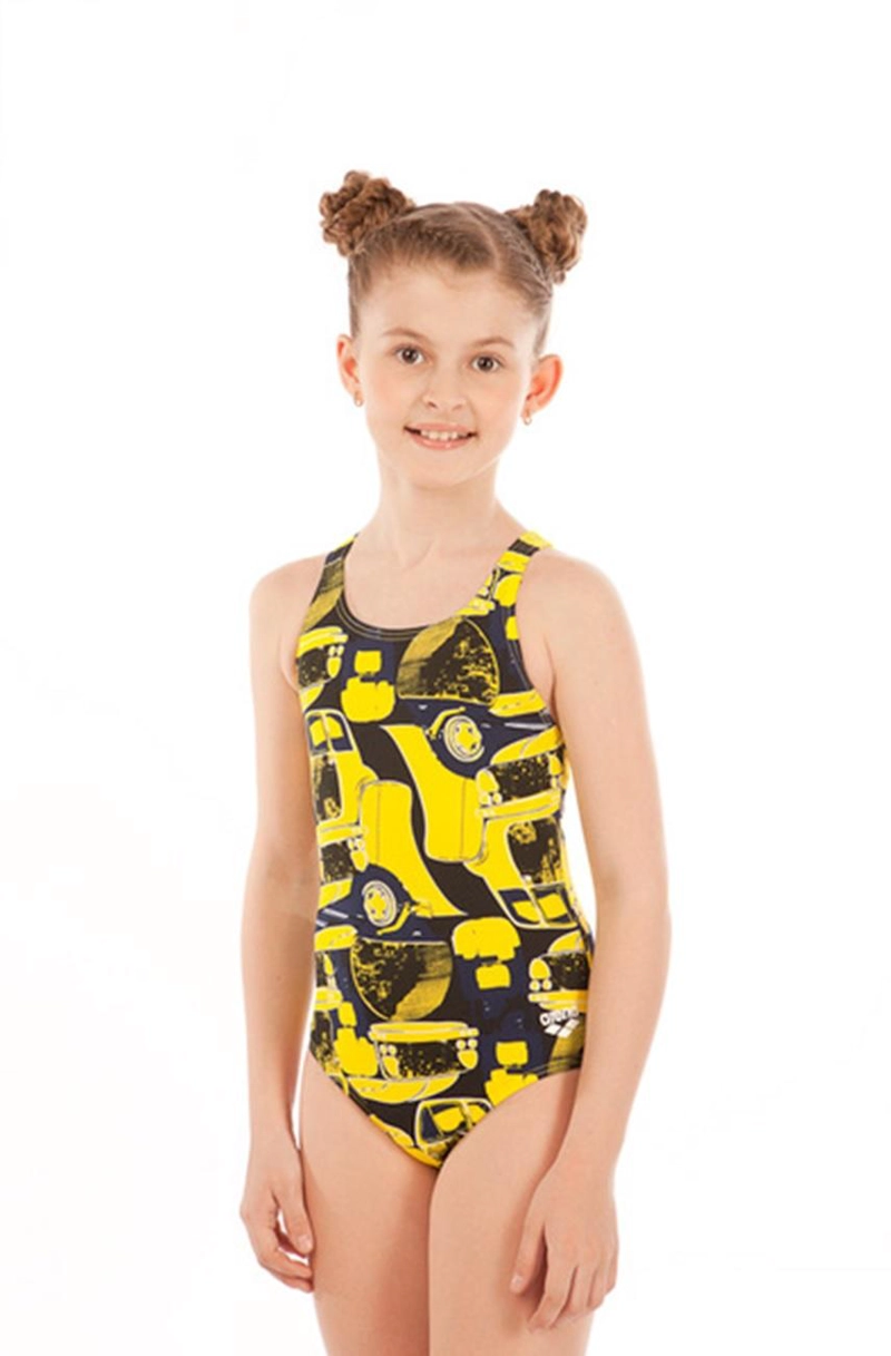 TRAJE BAÑO CLASICO DEPORTIVO NIÑA MECHANIC NUEVO ARENA - AMARILLO - 6-7 - 3