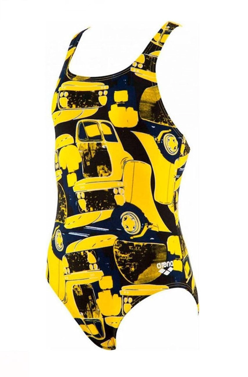TRAJE BAÑO CLASICO DEPORTIVO NIÑA MECHANIC NUEVO ARENA - AMARILLO - 6-7 - 4