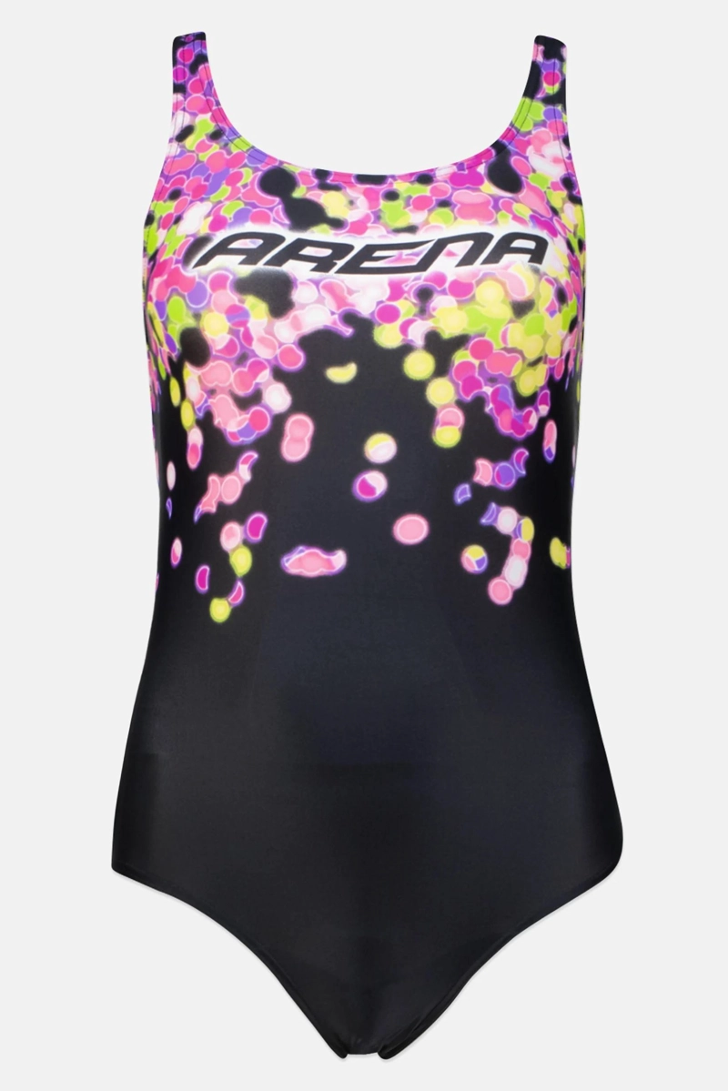 TRAJE BAÑO CLASICO DEPORTIVO NIÑA FLAKE NUEVO ARENA - NEGRO - 8-9 - 4