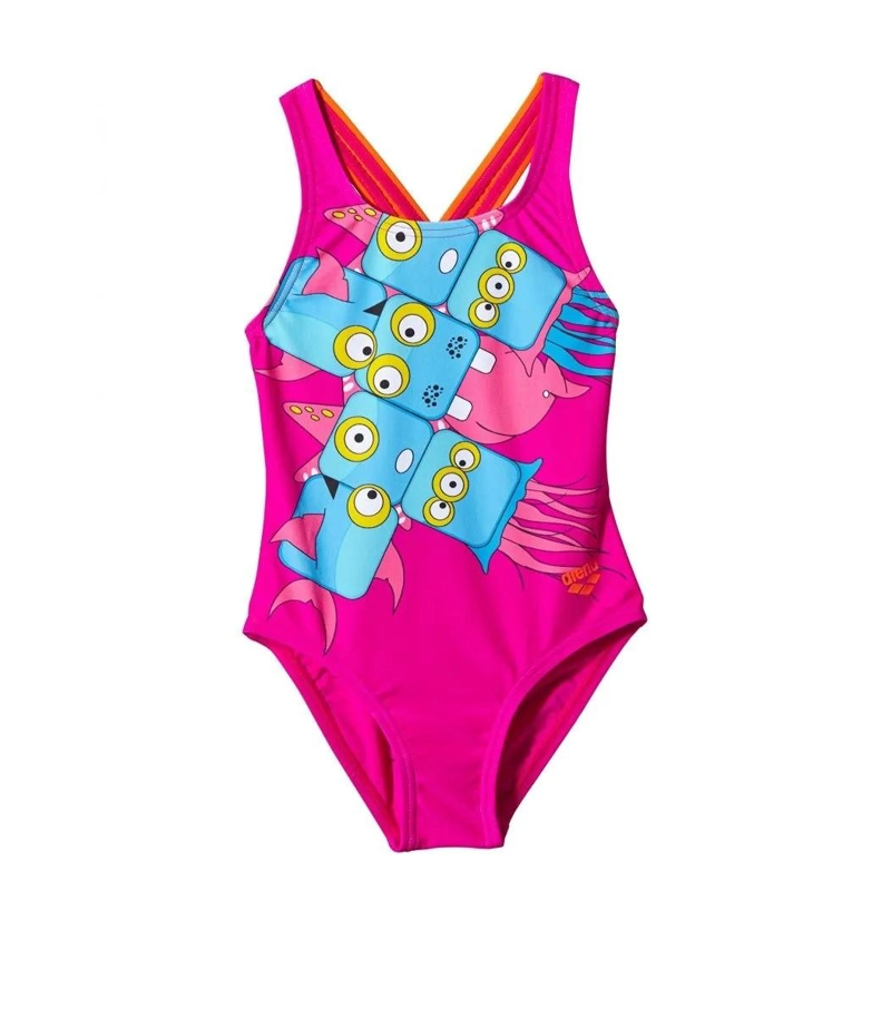 TRAJE BAÑO CLASICO DEPORTIVO NIÑA MONSTER NUEVO ARENA - AZUL - 2-3 - 3