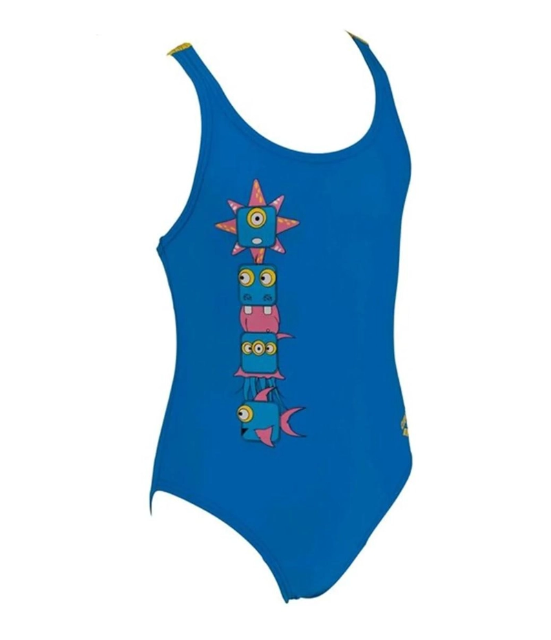 TRAJE BAÑO CLASICO DEPORTIVO NIÑA MONSTER NUEVO ARENA - AZUL - 2-3 - 3