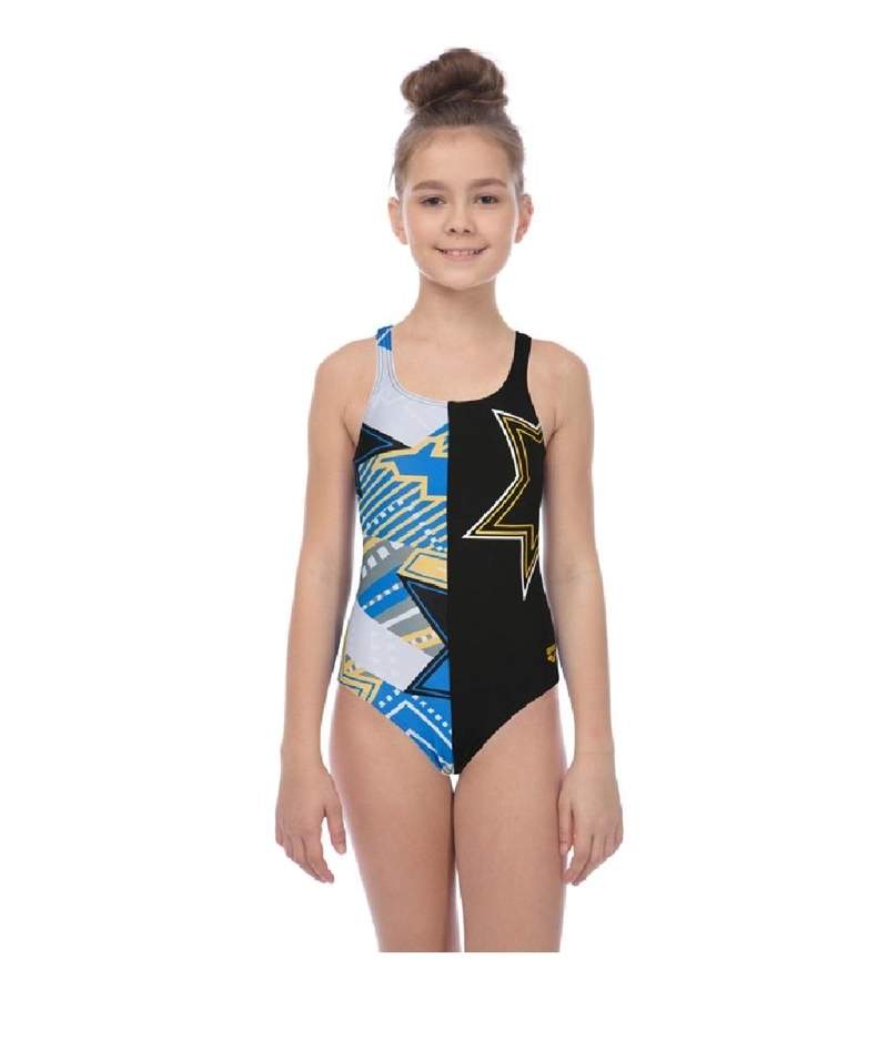 TRAJE BAÑO CLASICO DEPORTIVO NIÑA LIGHTSHOW NUEVO ARENA - NEGRO-AZUL - 8-9 - 2