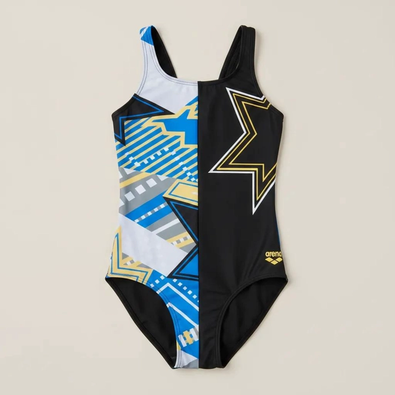 TRAJE BAÑO CLASICO DEPORTIVO NIÑA LIGHTSHOW NUEVO ARENA - NEGRO-AZUL - 8-9 - 5