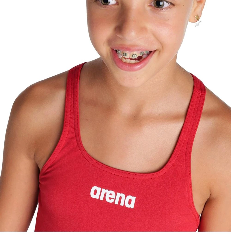 TRAJE BAÑO CLASICO DEPORTIVO NIÑA PRO SOLID NUEVO ARENA - ROJO - 10-11 - 4