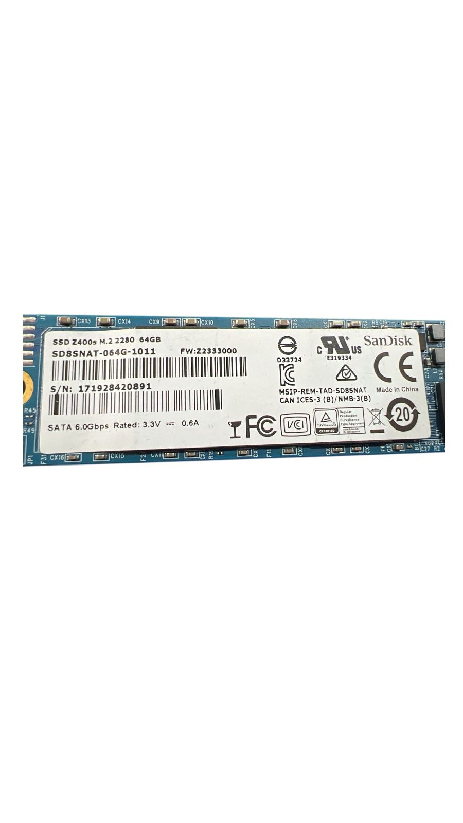 DISCO SSD M.2 SATA 64 GB SANDISK SSD GRADO A - 5