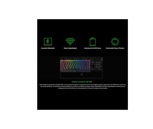 TECLADO GAMER RAZER BLACKWIDOW V3 MINI HYPERSPEED 65% NUEVO - 3