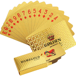BARAJA CARTAS DORADAS NAIPES MAGIA 100% - 1