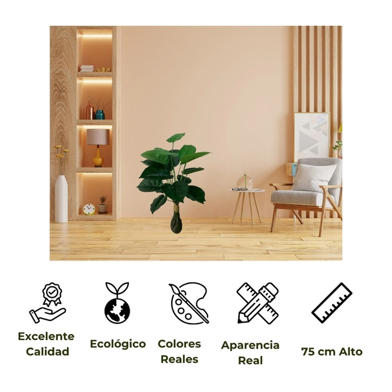 PLANTA ARTIFICIAL DECORATIVA INTERIOR 75 CM DE ALTO - 3