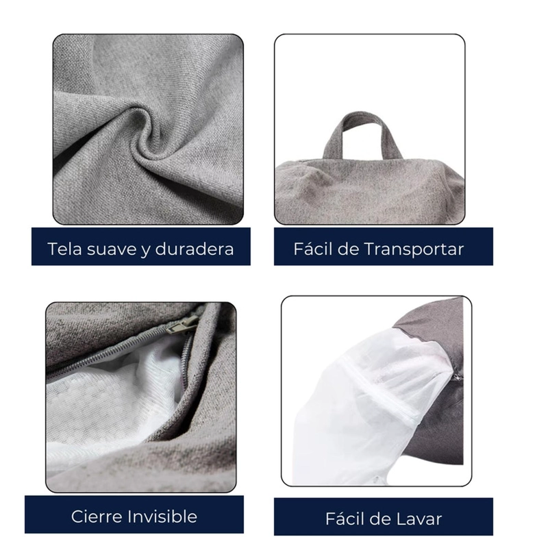 PUFF AUCKLAND OUTDOOR PRLG 1 CUERPO LINO GRIS PERA SÍMIL 100 X 120 CM - 3