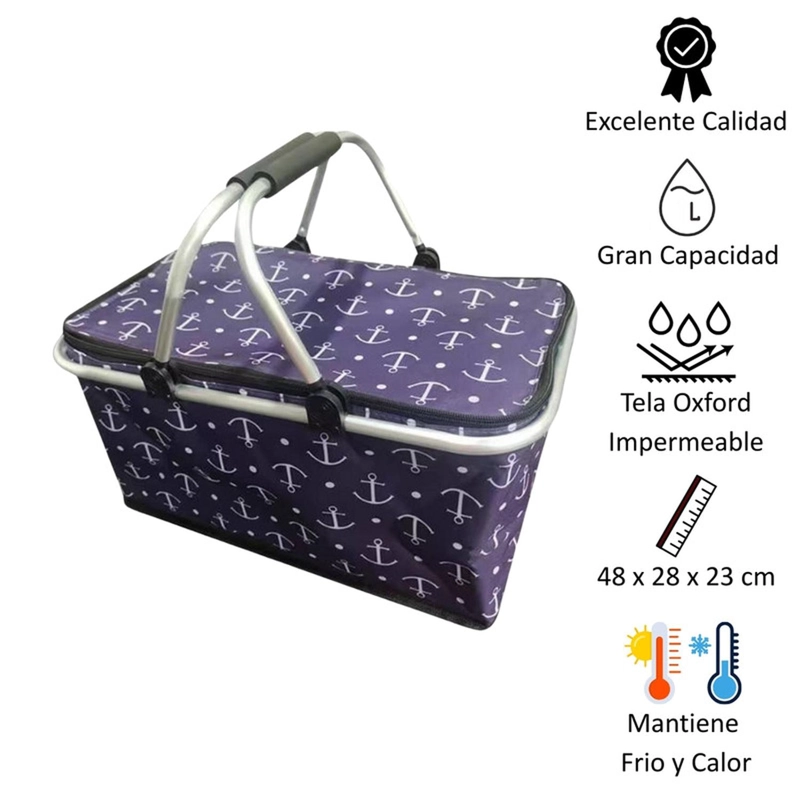BOLSO AUCKLAND OUTDOOR TÉRMICO PLEGABLE ANCLAS COOLER CANASTA PICNIC - 2