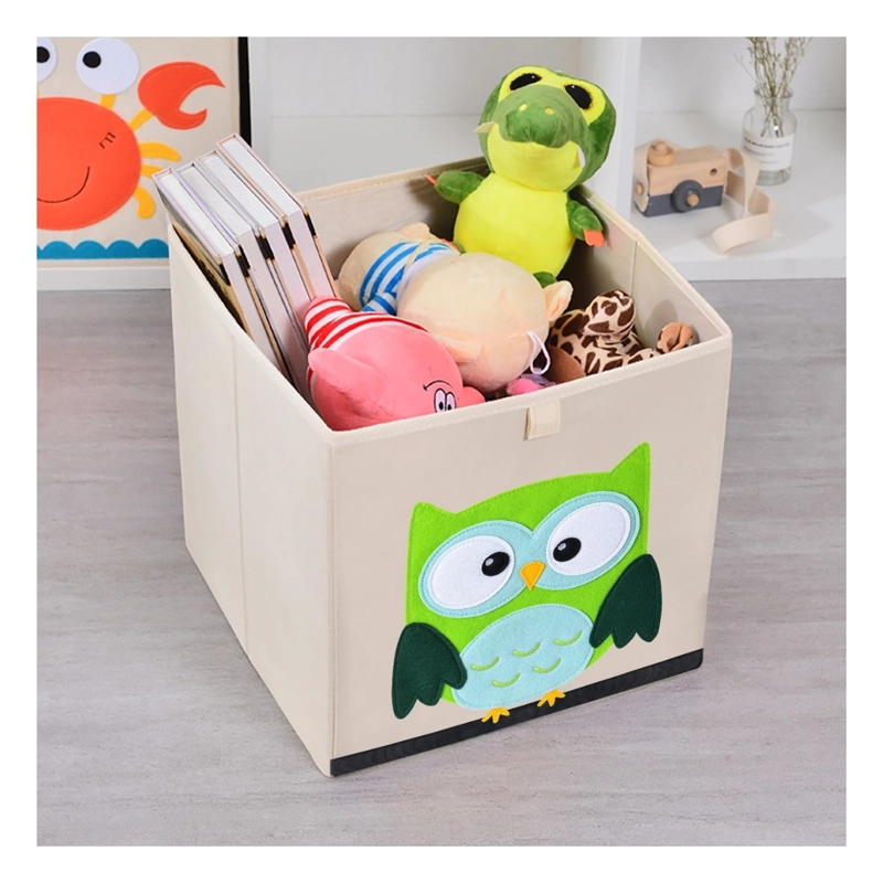 CAJA KIVARA ALMACENAMIENTO JUGUETES PLEGABLE INFANTIL BUHO MULTICOLOR - 4
