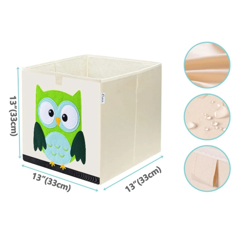 CAJA KIVARA ALMACENAMIENTO JUGUETES PLEGABLE INFANTIL BUHO MULTICOLOR - 5