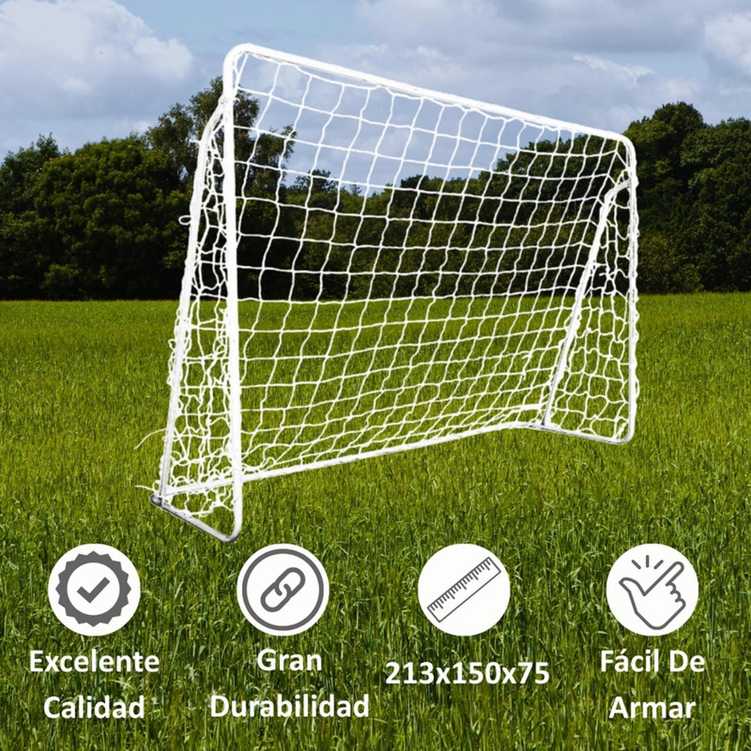 PACK 2 ARCOS FUTBOL METAL FIERRO 213X150X75 CM RED - 4