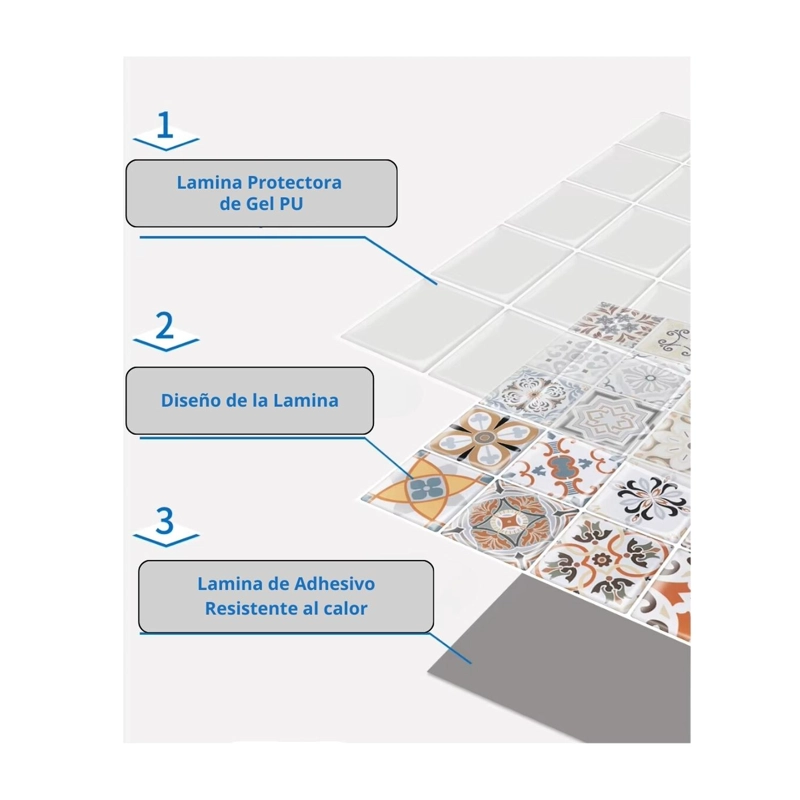 PISO VINILICO ADHESIVO MOBII PVC-0402 SIMIL CERAMICA. 0.9 M2 - 3