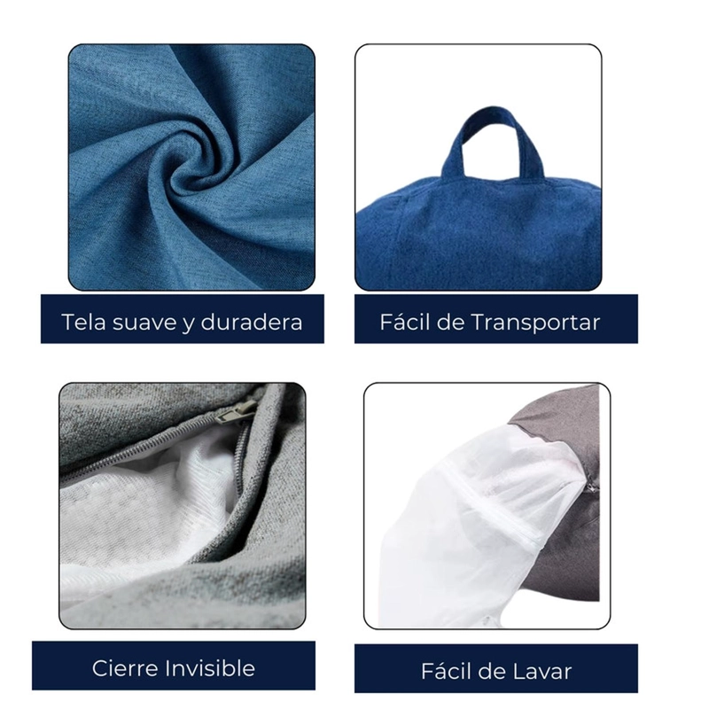PUFF AUCKLAND OUTDOOR PERA SIMIL 1 CUERPO LINO AZUL 90X110 CM - 3