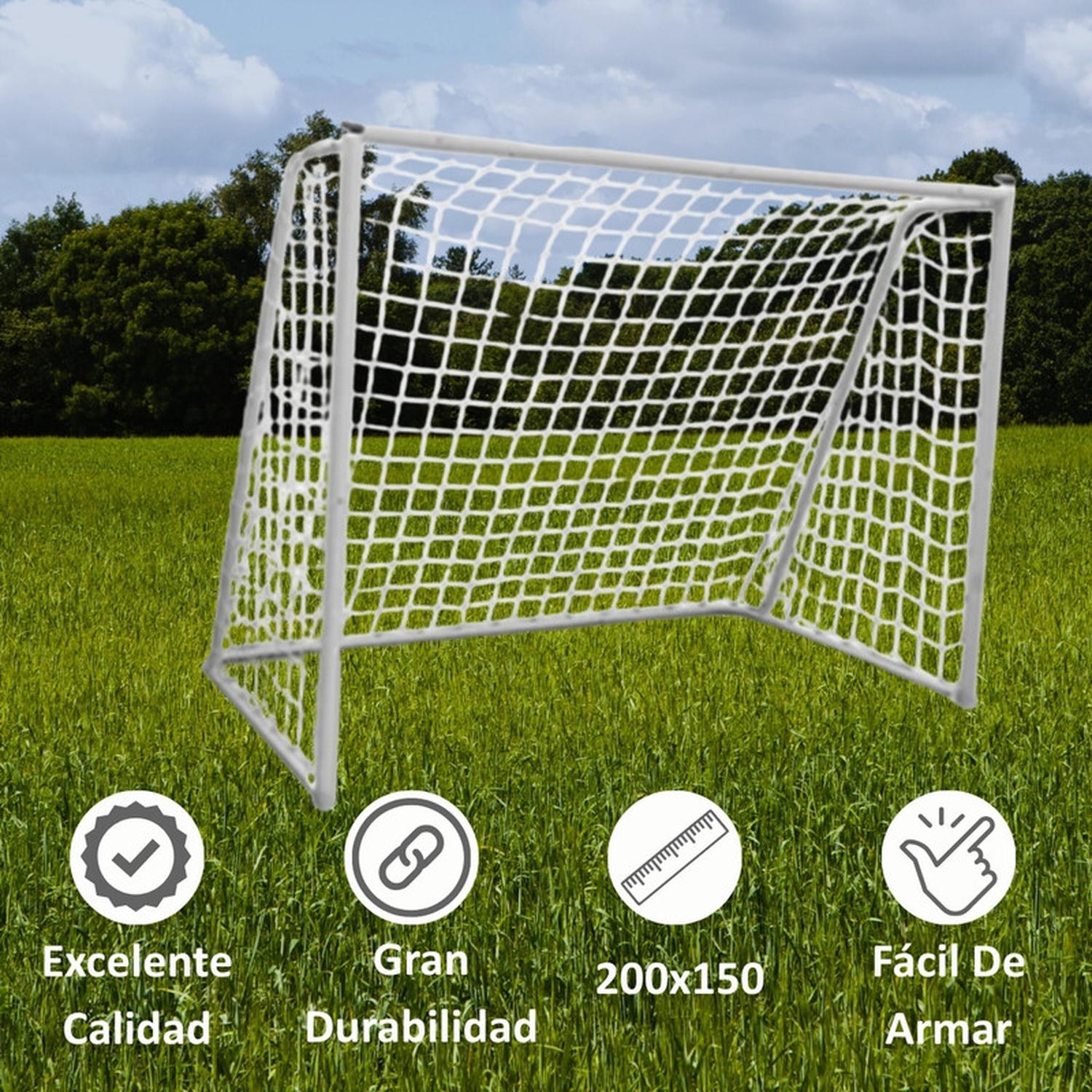 PACK 2 ARCOS AUCKLAND OUTDOOR METAL FUTBOL ICO NIÑO CON RED 200X150 CM - 3