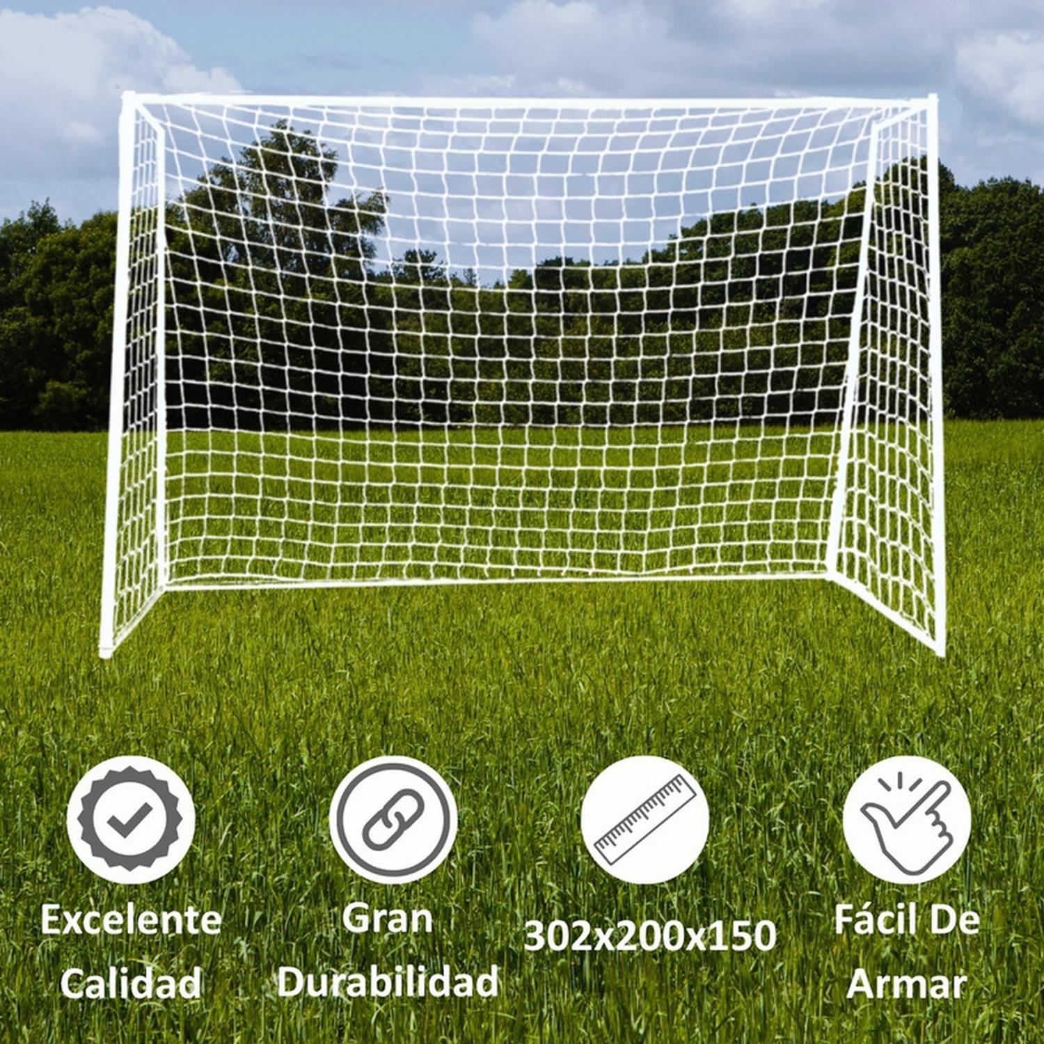PACK 2 ARCOS AUCKLAND OUTDOOR METAL FUTBOL ICO CON RED 300X200 CM - 3