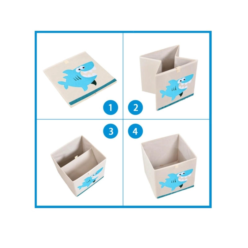 CAJA KIVARA ALMACENAMIENTO JUGUETE ROPA ORGANIZADORA INFANTIL SHARK BEIGE - 2