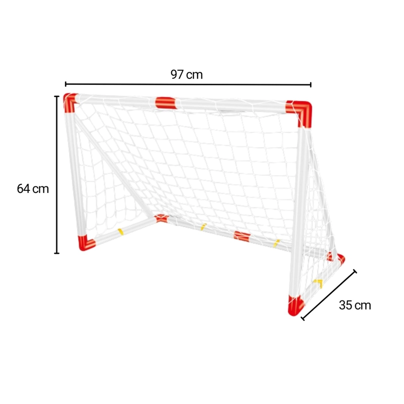 ARCO FUTBOL AUCKLAND OUTDOOR JB-8884E NIÑO RED+BOMBIN+PELOTA 97X64CM. - 4