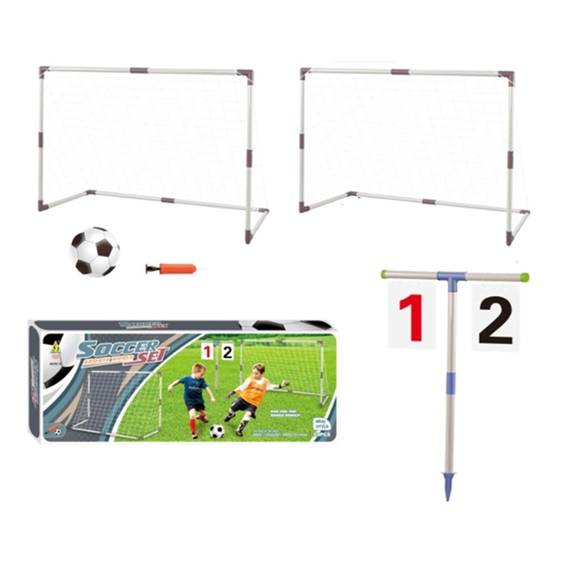 PACK 2 ARCOS AUCKLAND OUTDOOR JB-8885C FUTBOL NIÑO RED+BOMBIN+PELOTA+MARCADOR 110X80CM - 1
