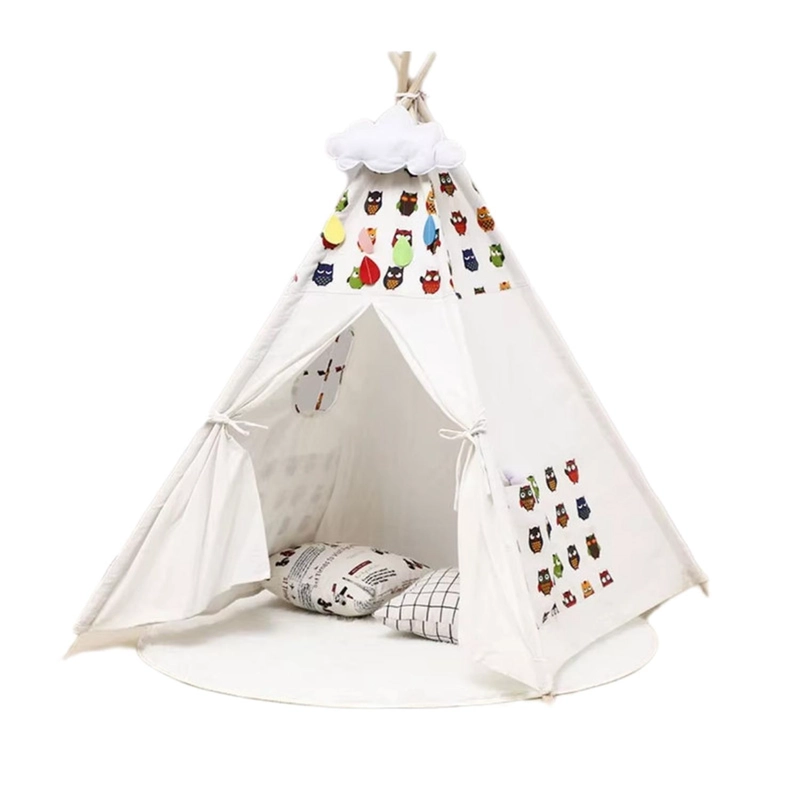 CARPA TIPI NIÑOS INFANTIL 160 CM BUHOS JUGUETE DECORACION - 1