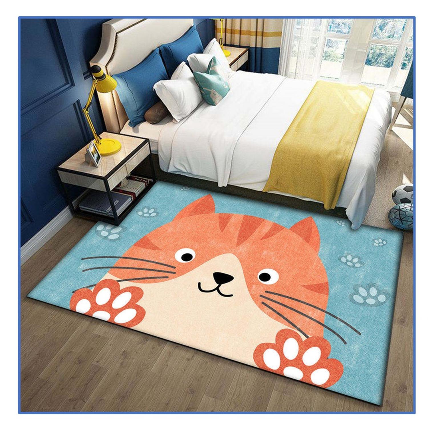 ALFOMBRA KIVARA GATITO INFANTIL TAPETE DORMITORIO SALA 80 X 120 CM - 1