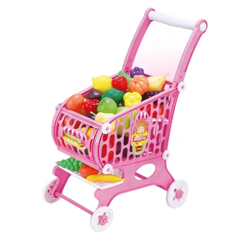 CARRO KIVARA SUPERMERCADO JUGUETE CARRITO COMPRA DO ACCESORIOS PA-J-00045 ROSA - 1