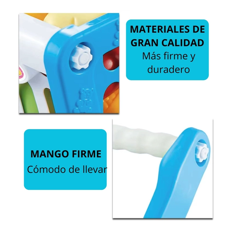 CARRO KIVARA SUPERMERCADO JUGUETE CARRITO COMPRA ACCESORIOS PA-J-00044 CELESTE - 4
