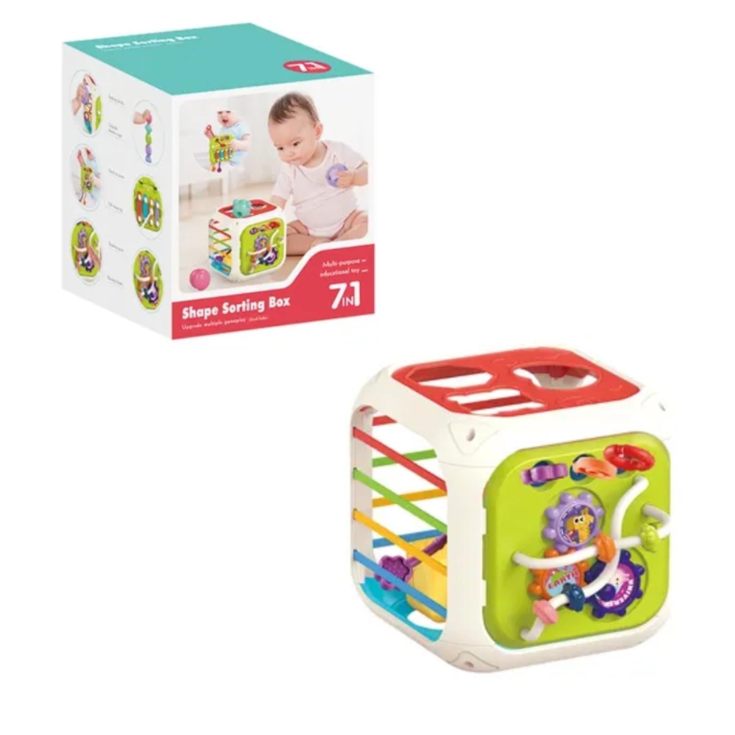 Sauthon Cubo De Actividad Sensorial – Juguete De Tela Suave Y Ligero Para Bebés Desde El Nacimiento – Estimulación De Sonidos, Colores Y Tacto