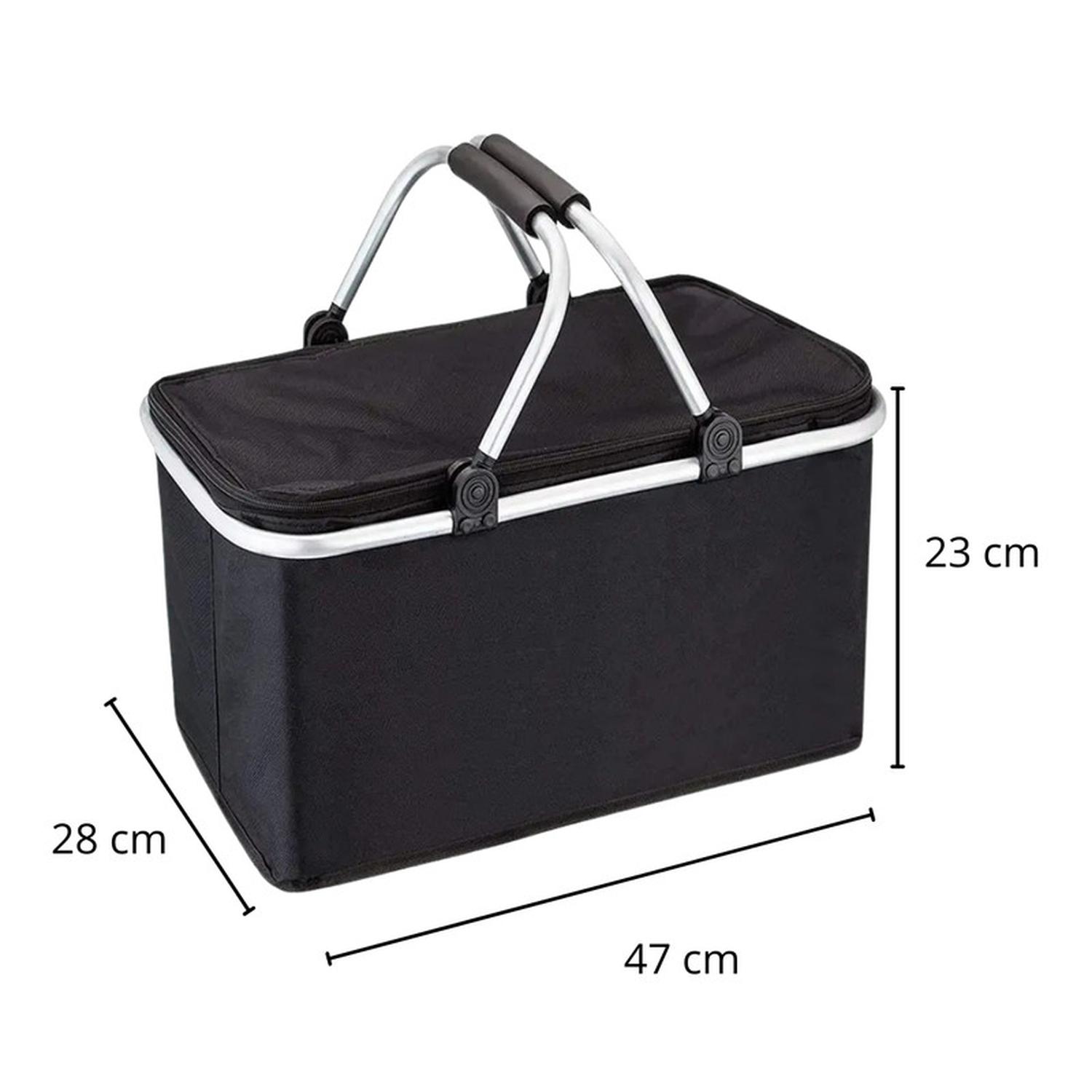 BOLSO AUCKLAND OUTDOOR TÉRMICO PLEGABLE NEGRO COOLER CANASTA PICNIC - 4