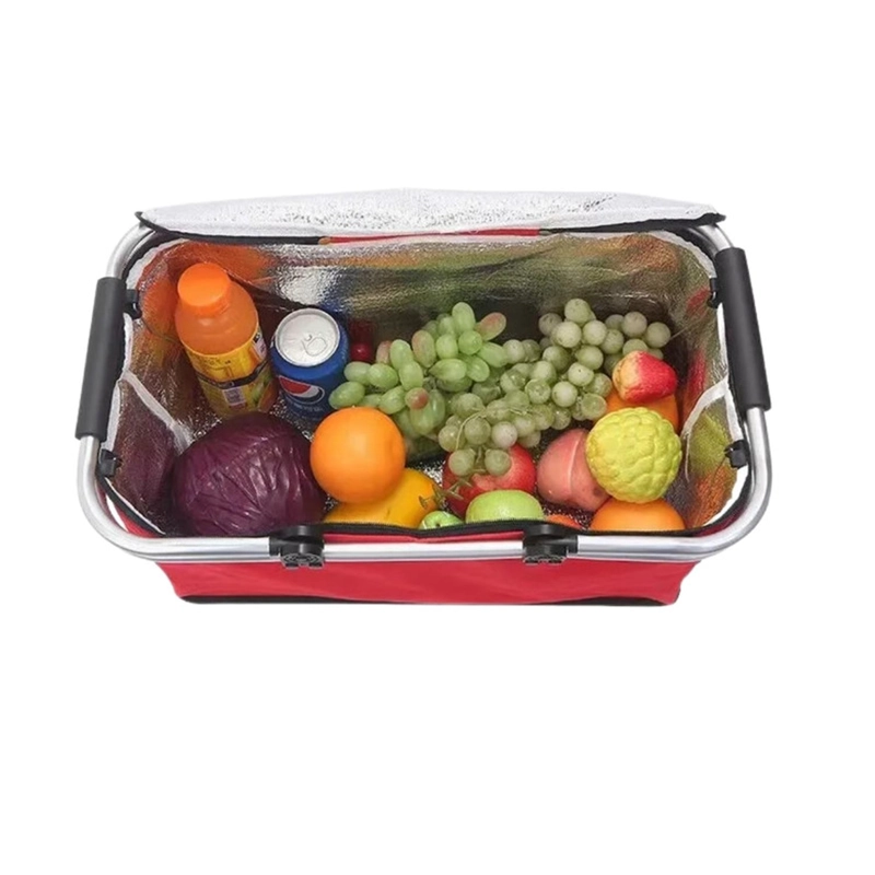 BOLSO AUCKLAND OUTDOOR TÉRMICO PLEGABLE ROJO COOLER CANASTA PICNIC - 8