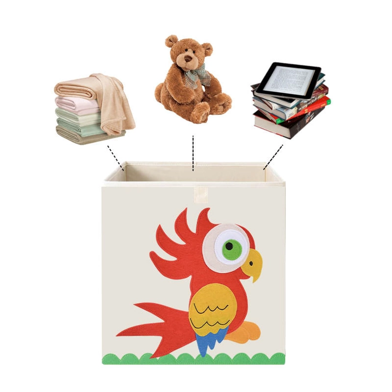 CAJA KIVARA ORGANIZADOR JUGUETES ROPA INFANTIL LORO MULTICOLOR - 2