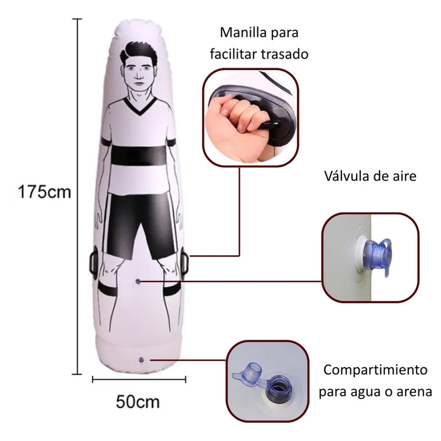 BARRERA FUTBOL AUCKLAND OUTDOOR JC-175-547C INFLABLE TIROS LIBRES. 175 CM BLANCO - 3
