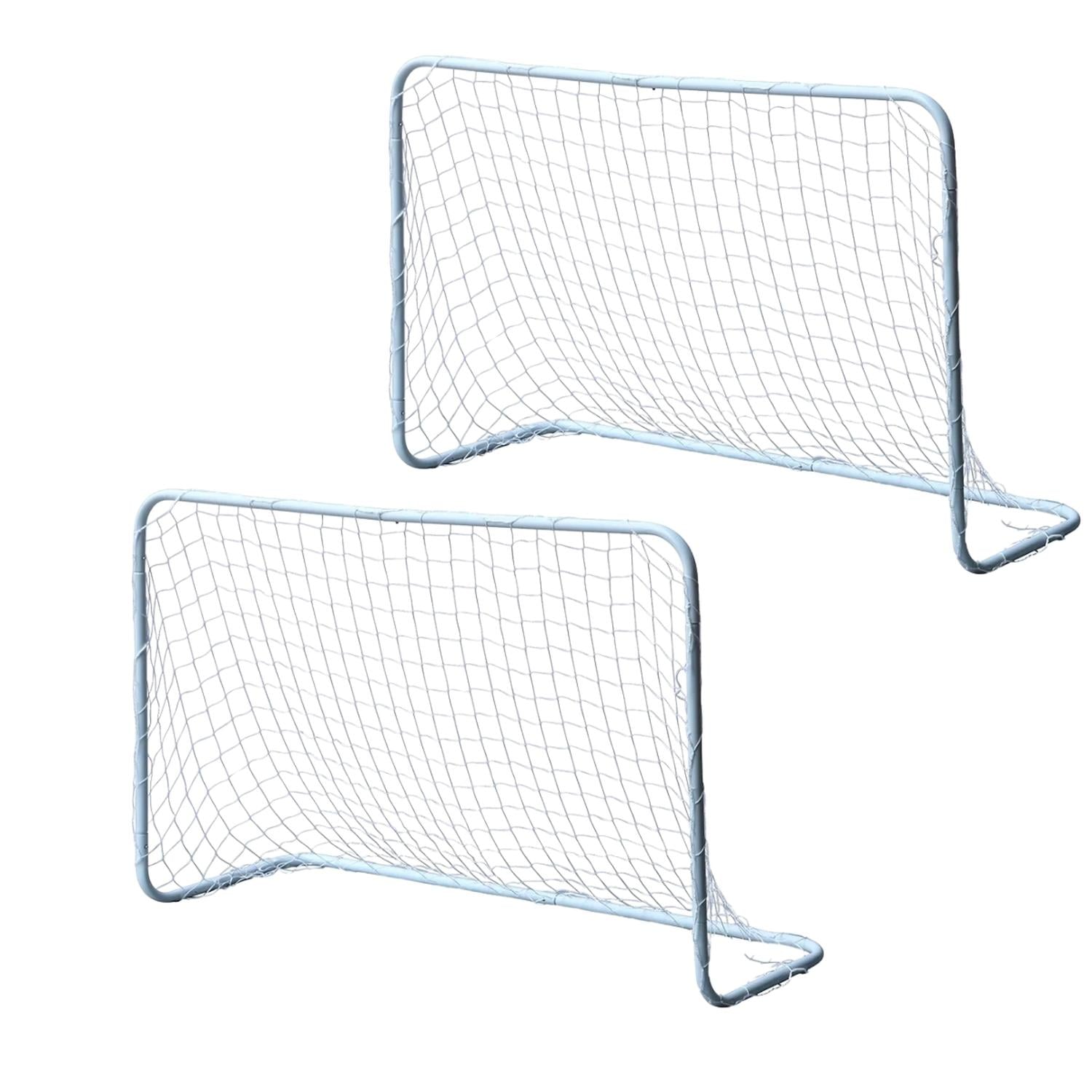 PACK DE 2 ARCOS AUCKLAND OUTDOOR METAL FUTBOL METÁLICO NIÑO CON RED. 120 X 80 CM. - 1
