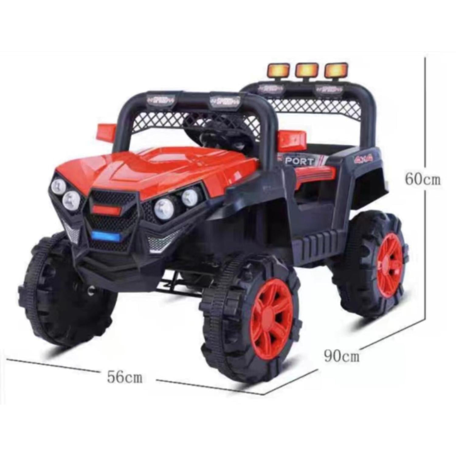 AUTO ELECTRICO INFANTIL JEEP A BATERIA CONTROL REMOTO ROJO - 3