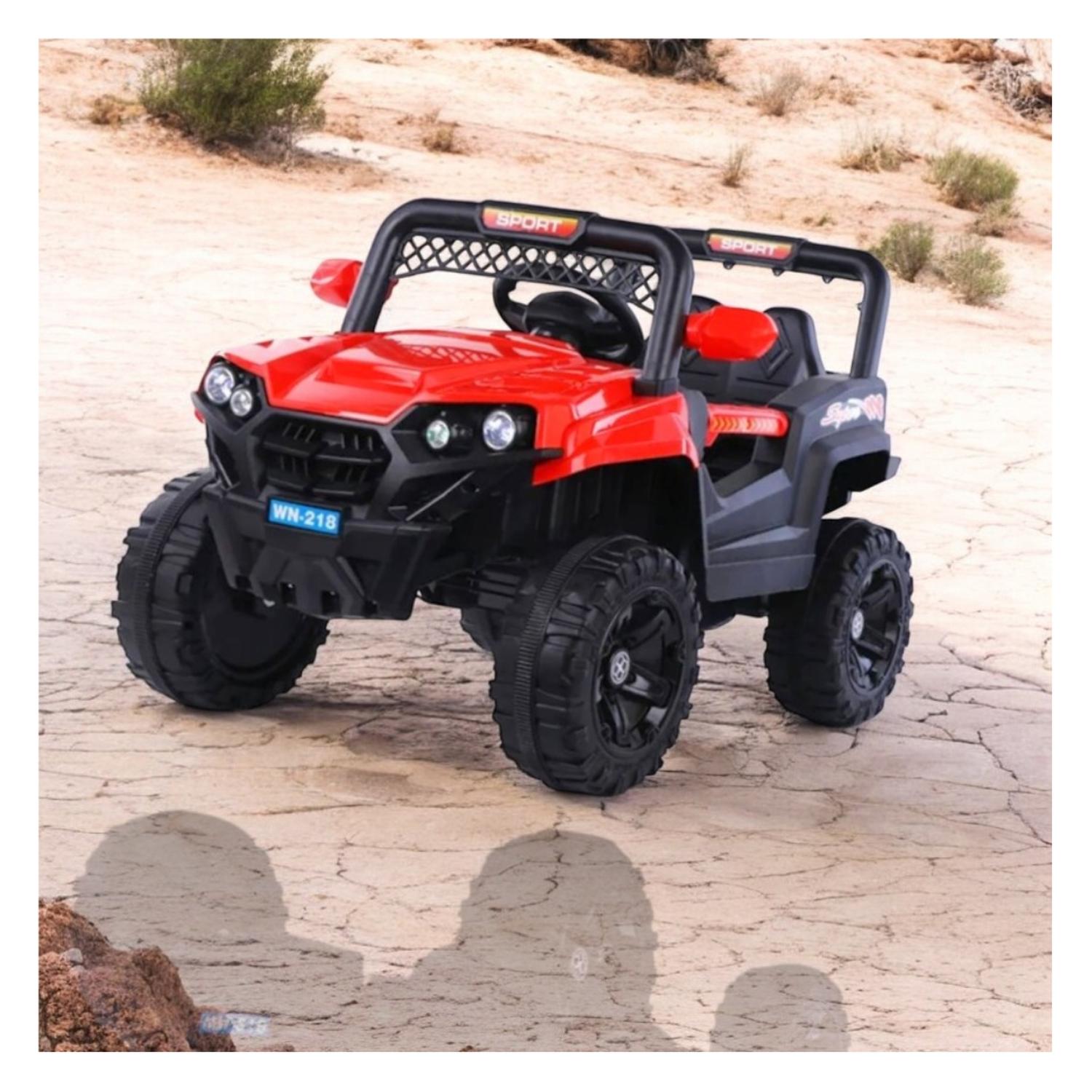 AUTO ELECTRICO INFANTIL JEEP A BATERIA CONTROL REMOTO ROJO - 4