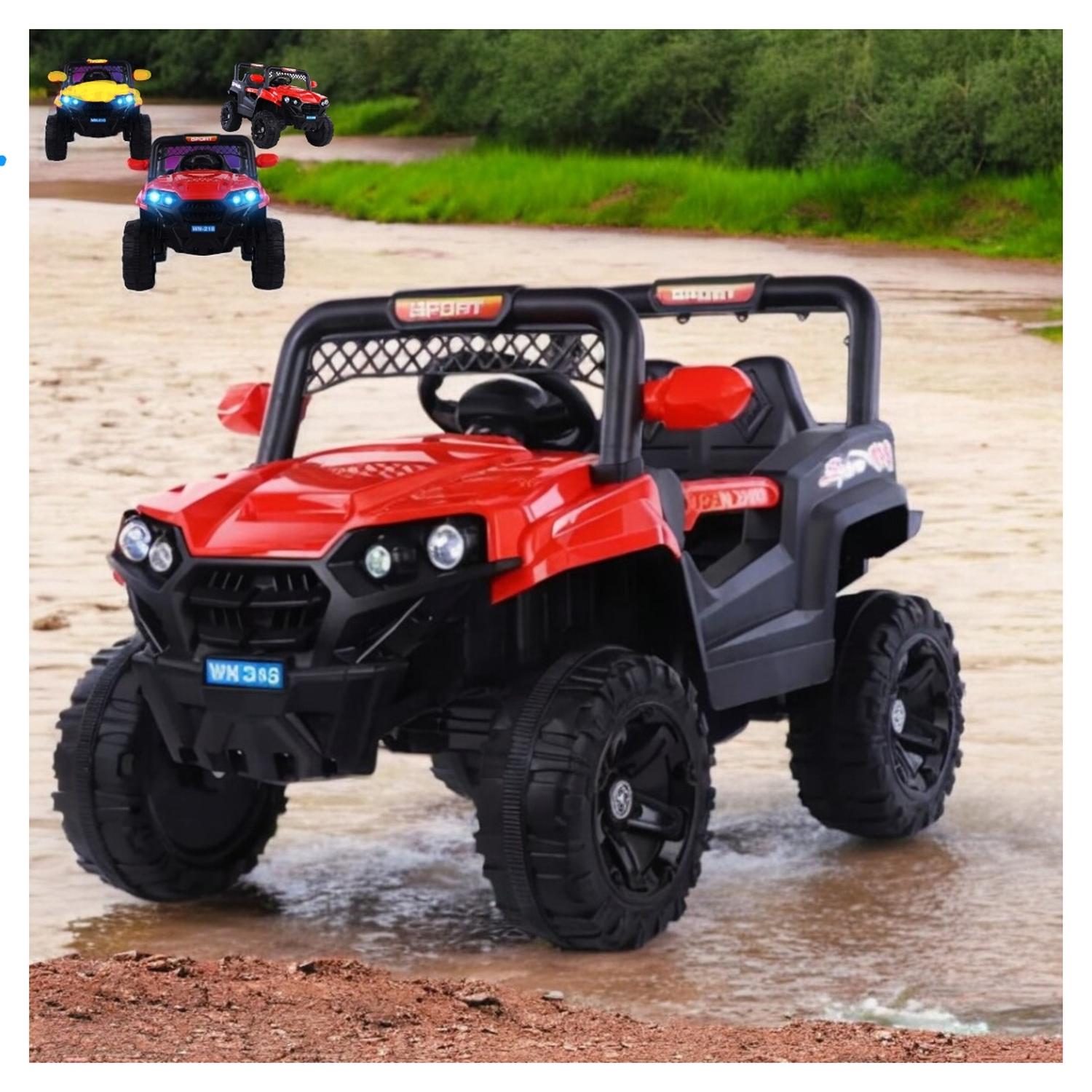 AUTO ELECTRICO INFANTIL JEEP A BATERIA CONTROL REMOTO ROJO - 6
