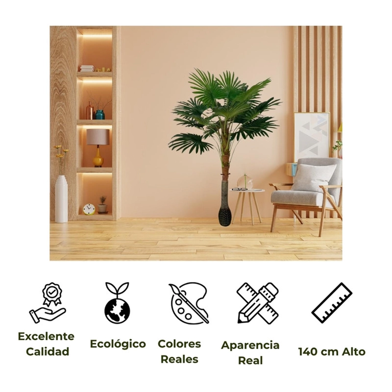 PLANTA ARTIFICIAL DECORATIVA PALMERA 140 CM - 5