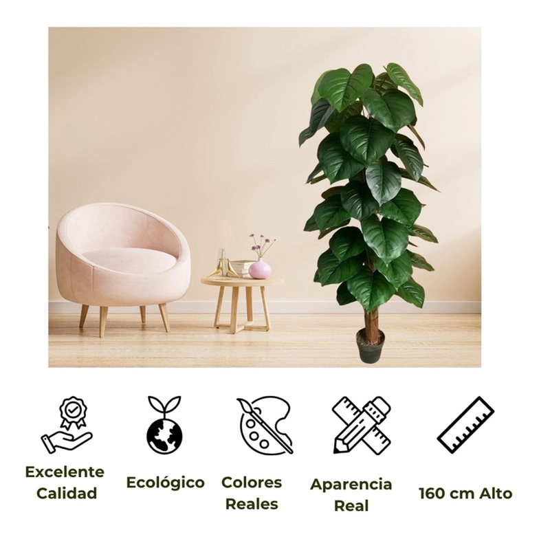 PLANTA ARTIFICIAL DECORATIVA DE 160 CM CON MACETERO - 4