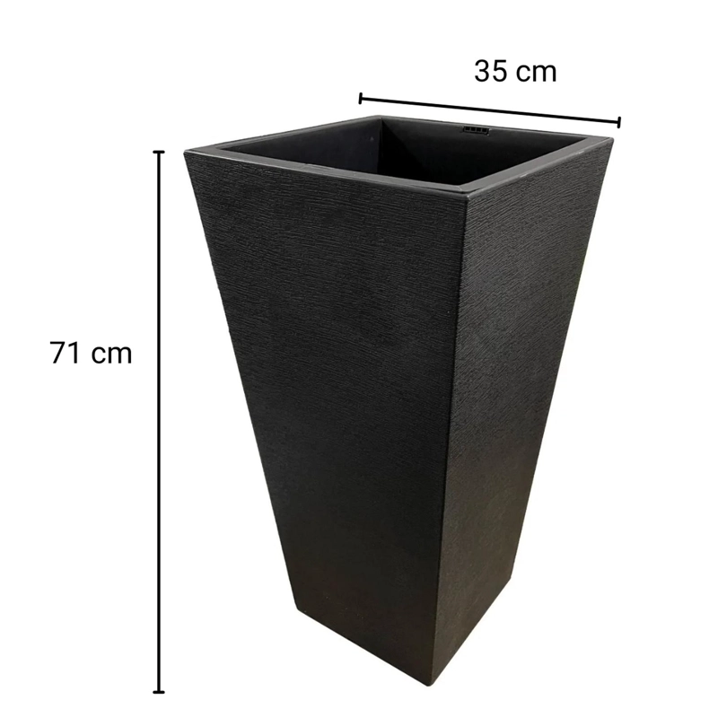 MACETERO GRANDE PLASTICO RESISTETE SIMIL PIEDRA 70X35X35 CM - 5